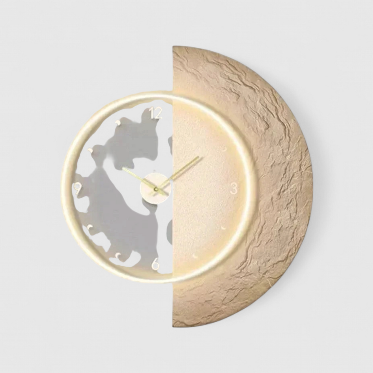 Wall Clocks : Horloge Murale Lune Lumineuse – Éclairage LED Doux et Design Céleste dans de Marche Lino