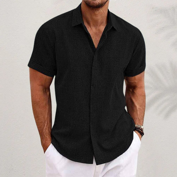 Chemise en Lin Homme Manches Courtes - Style Estival et Respirant