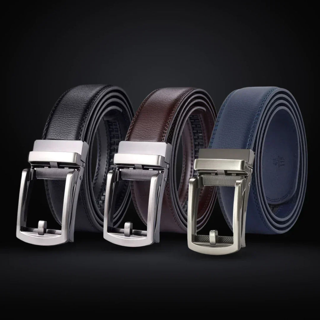 Cintura Uomo PremierBelt – Pelle Nera Senza Buchi Regolabile