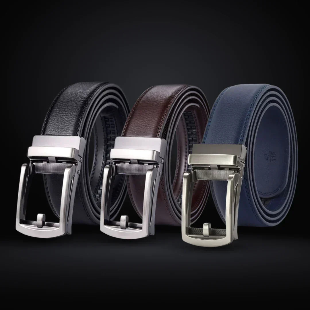 Cintura Uomo PremierBelt – Pelle Nera Senza Buchi Regolabile