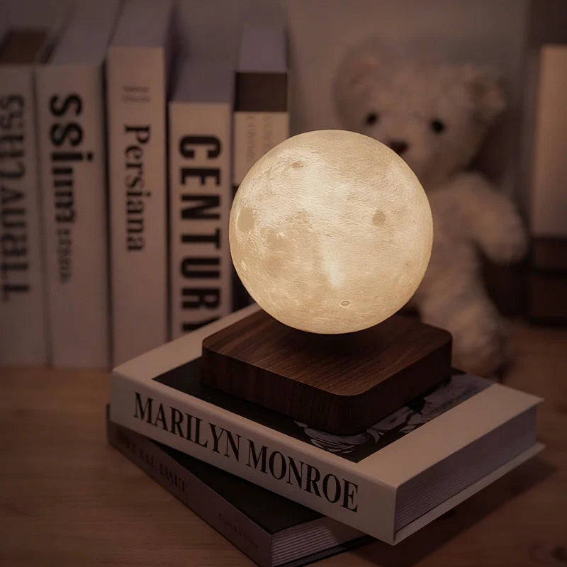 Home Decor : Lampe Lévitante EtherealOrbit – Lumière Flottante Magnétique Lune & Saturne dans de Marche Lino