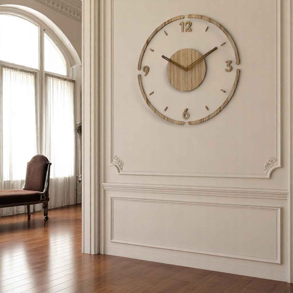 Horloges murales : Horloge Murale en Acrylique et Bois au Design Moderne dans de Marche Lino