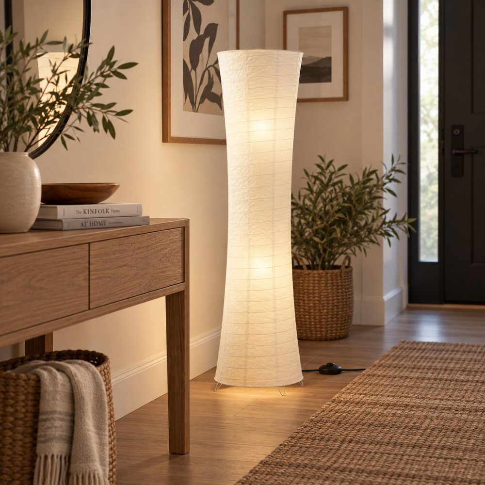Lighting : Lampadaire LED Sculptural – Ambiance Chaleureuse pour Salon dans 107cm × 25cm de Marche Lino