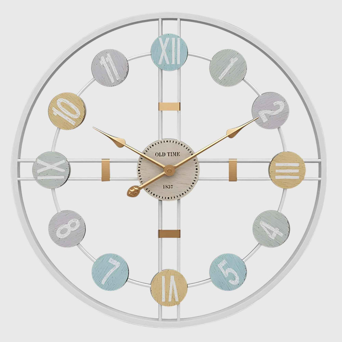 Horloges murales : Grande Horloge Murale Design Métal Moderne dans Blanc de Marche Lino