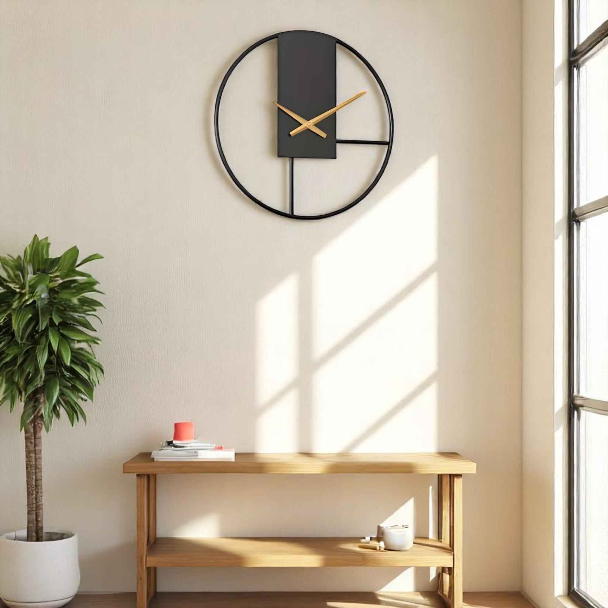Horloges murales : Horloge Murale Design Métallique Accessoires De Maison dans de Marche Lino
