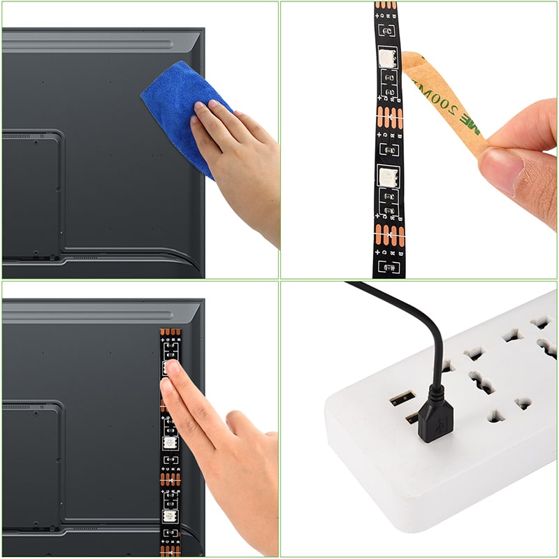 LED Strip Light : Bandeau LED Rétroéclairage TV – 16 Couleurs, USB dans de Marche Lino