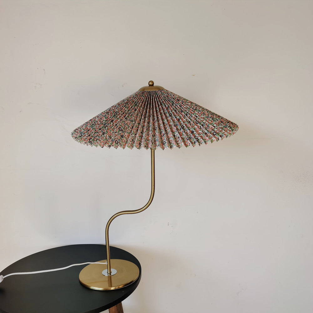 : Lampe de Table Plissée Rétro dans Floral de Marche Lino
