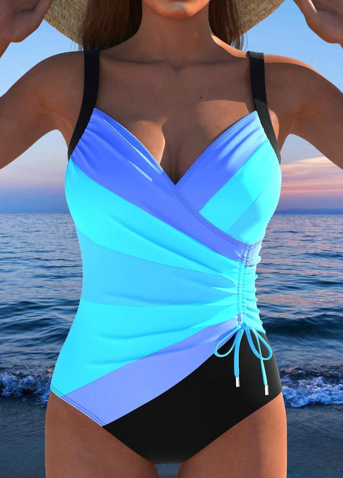 Maillot de Bain Une Pièce Cache-cœur | Coupe Luxueuse et Colorée