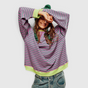 Pull Rayé Col Rond Femme - Haut en Maille Casual