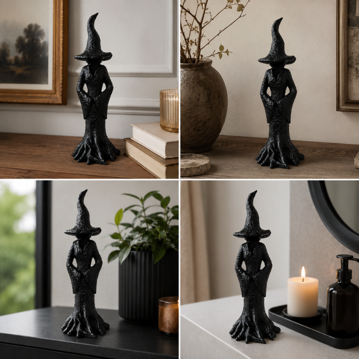 Home & Garden > Decor > Lawn Ornaments & Garden Sculptures > Garden Sculptures : Statue de Sorcière de Jardin - Figure Gardienne en Résine Faite à la Main dans de Marche Lino