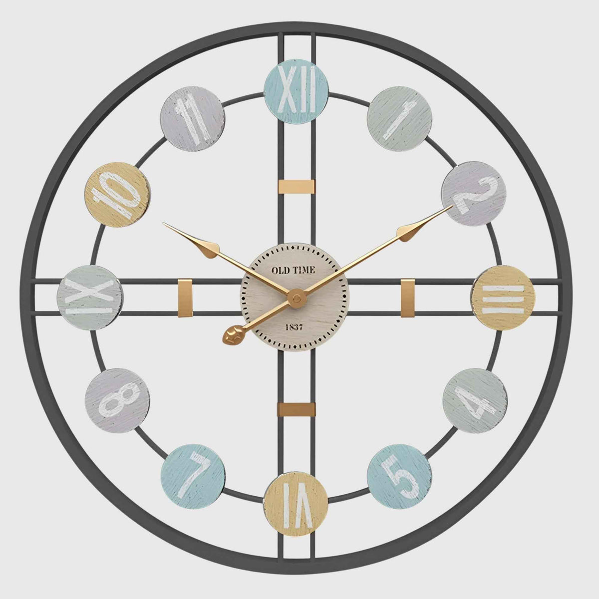 Horloges murales : Grande Horloge Murale Design Métal Moderne dans Noir de Marche Lino