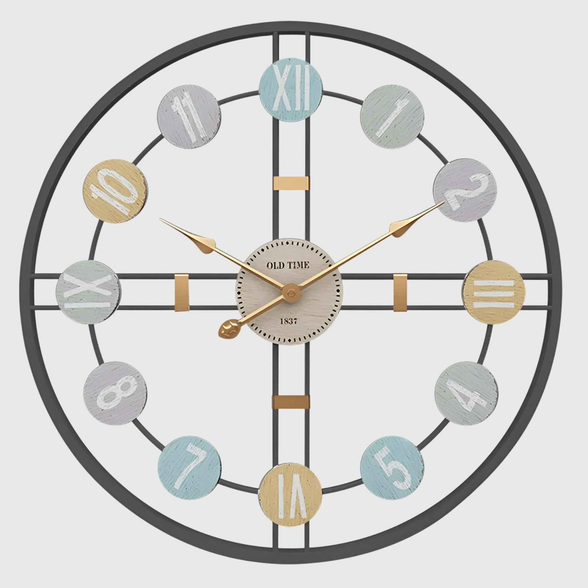 Horloges murales : Grande Horloge Murale Design Métal Moderne dans Noir de Marche Lino