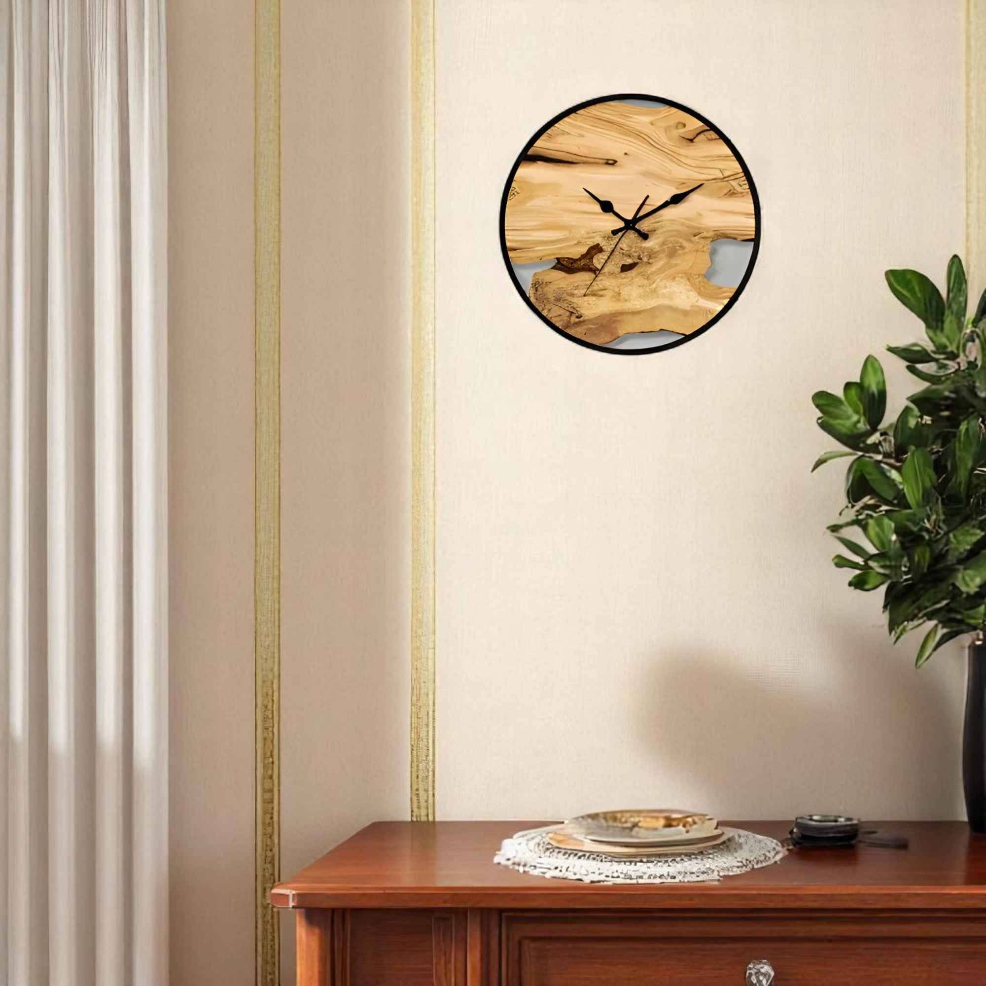 Horloges murales : Horloge Murale Minimaliste Noire 30 Cm Acrylique dans de Marche Lino