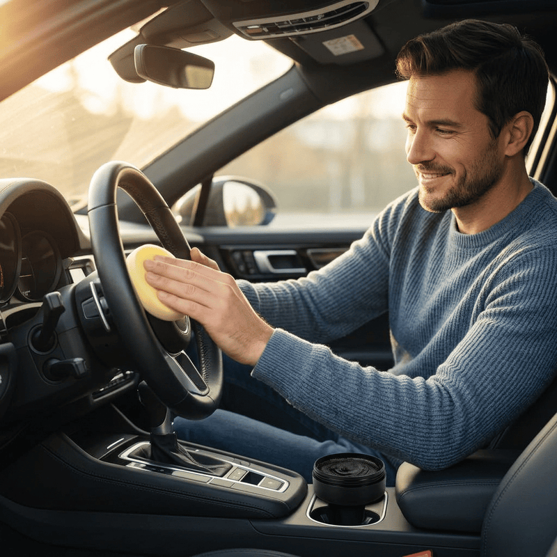Auto – Cleaning & Care – Wax & Polish : Crème nettoyante pour cuir Intérieur de voiture - Blanc, Polyvalente et Efficace dans de Loranza
