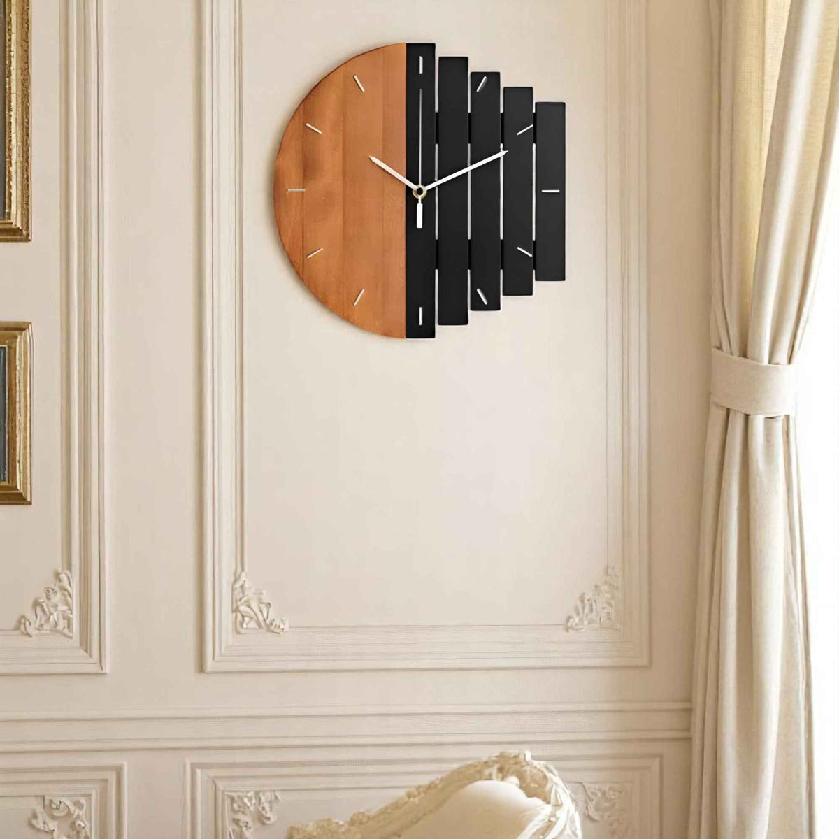 Horloges murales : Grande Horloge Murale en Bois Design Accessoires De Salon dans de Marche Lino