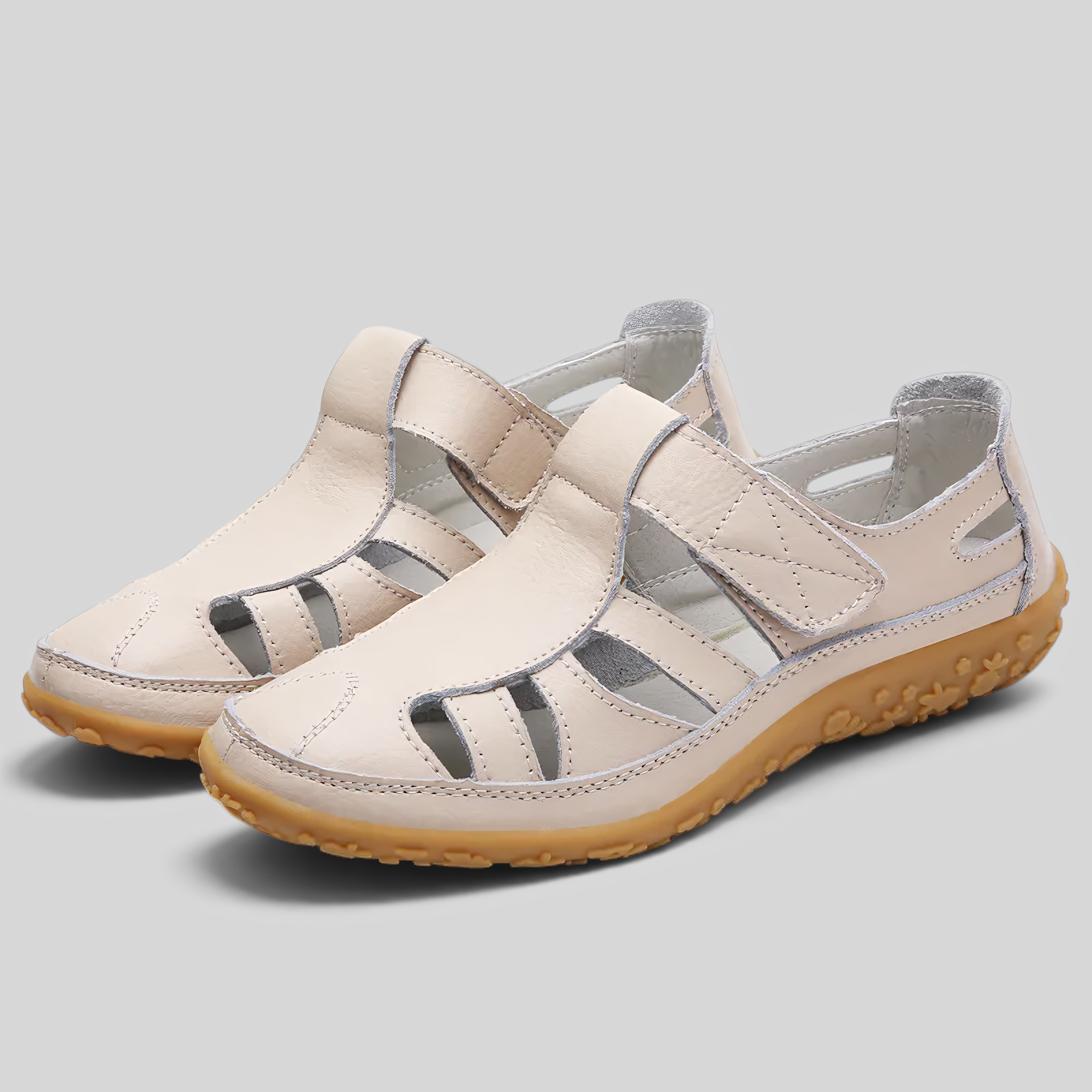 image_ai : Sandales pour Femmes - Orthopédiques, Antidérapantes & Confortables dans Abricot de Jeecey