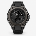 Men's TitanGuard Black Digital Watch - 50m Waterproof, Robust Military Tactical Multi-Function