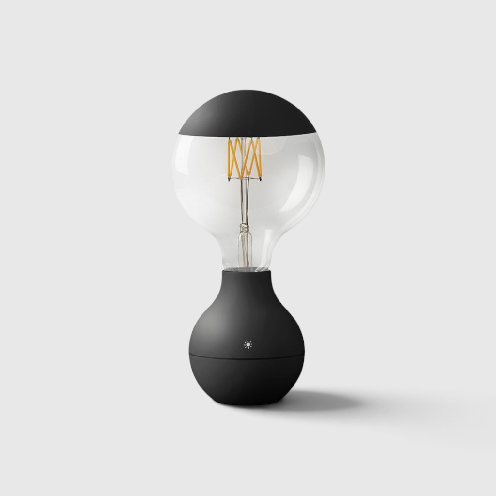 Lampe de Table Ampoule Filament Sans Fil – Éclairage d'Ambiance Rechargeable à Variateur Tactile