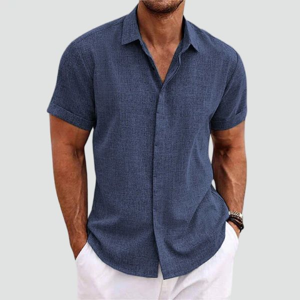Chemise en Lin Homme Manches Courtes - Style Estival et Respirant