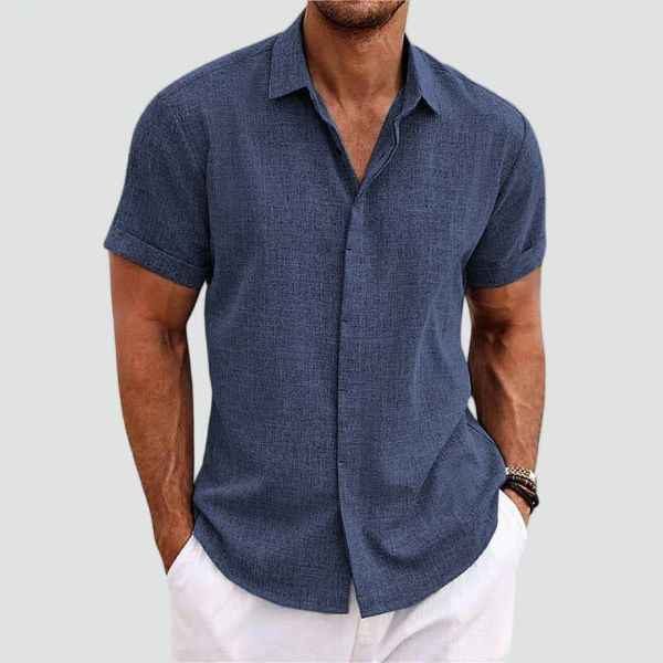 Chemise Lin Homme Manches Courtes - Style Estival et Respirant