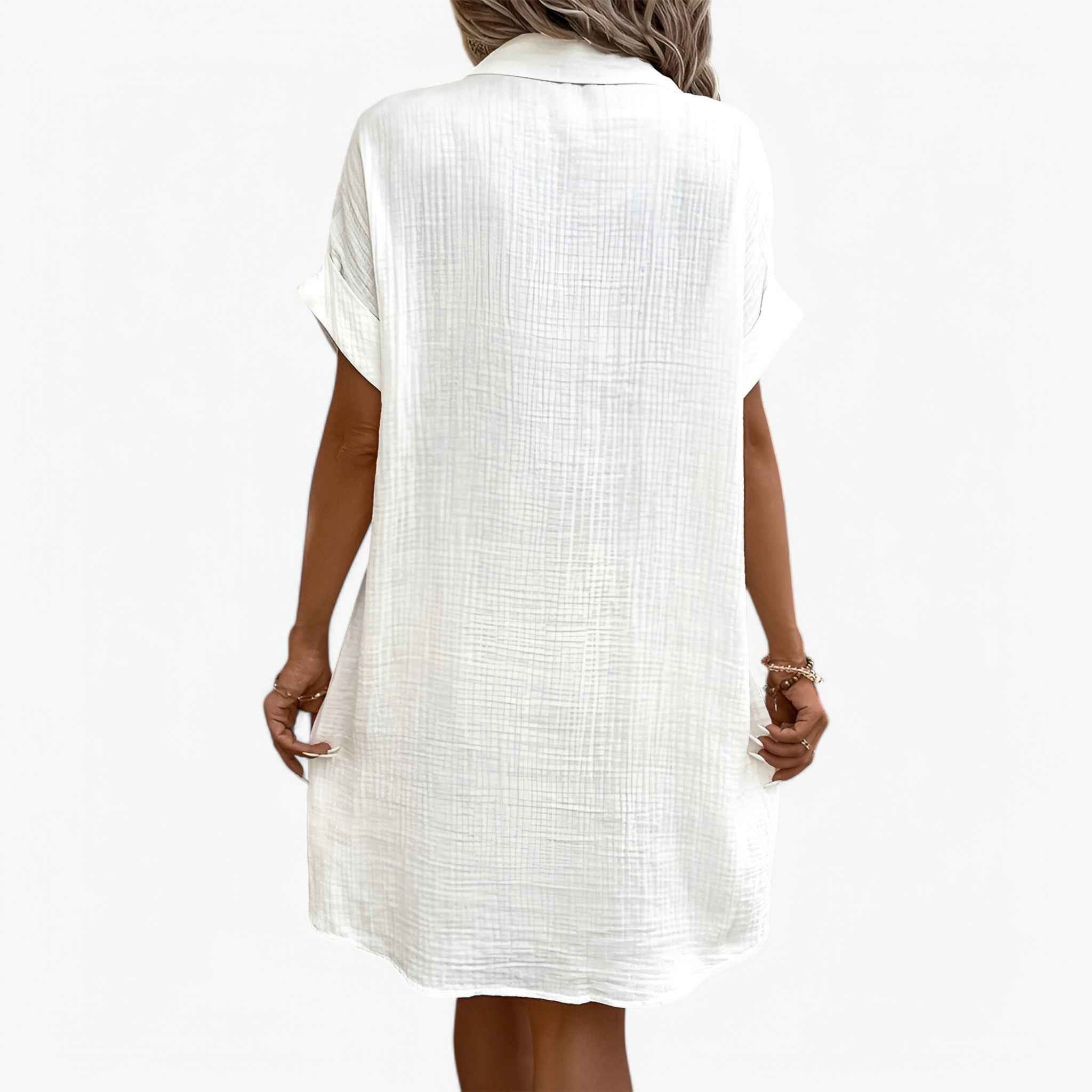 Dress : Robe d'été Femme Légère en Lin Coton Mélangé - Parfaite pour la Plage et Vacances dans de Marche Lino