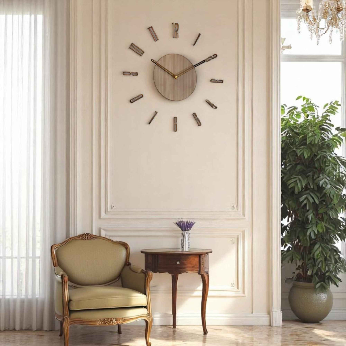 Horloges murales : Horloge Murale en Acrylique et Bois au Design Moderne dans de Marche Lino