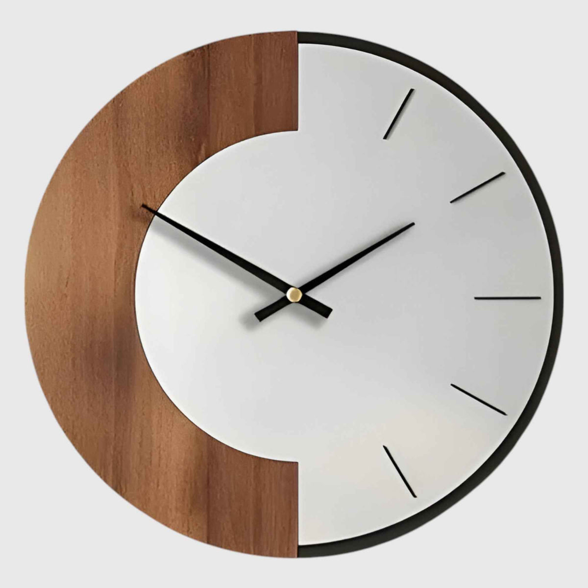 Horloges murales : Grande Horloge Murale en Bois Naturel Accessoire Mural dans de Marche Lino