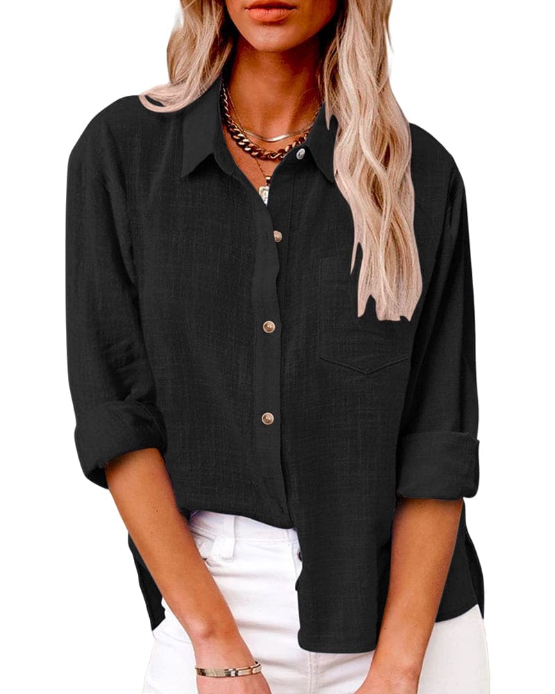 Chemise Femme Coupe Décontractée - Blouse Casual Ample