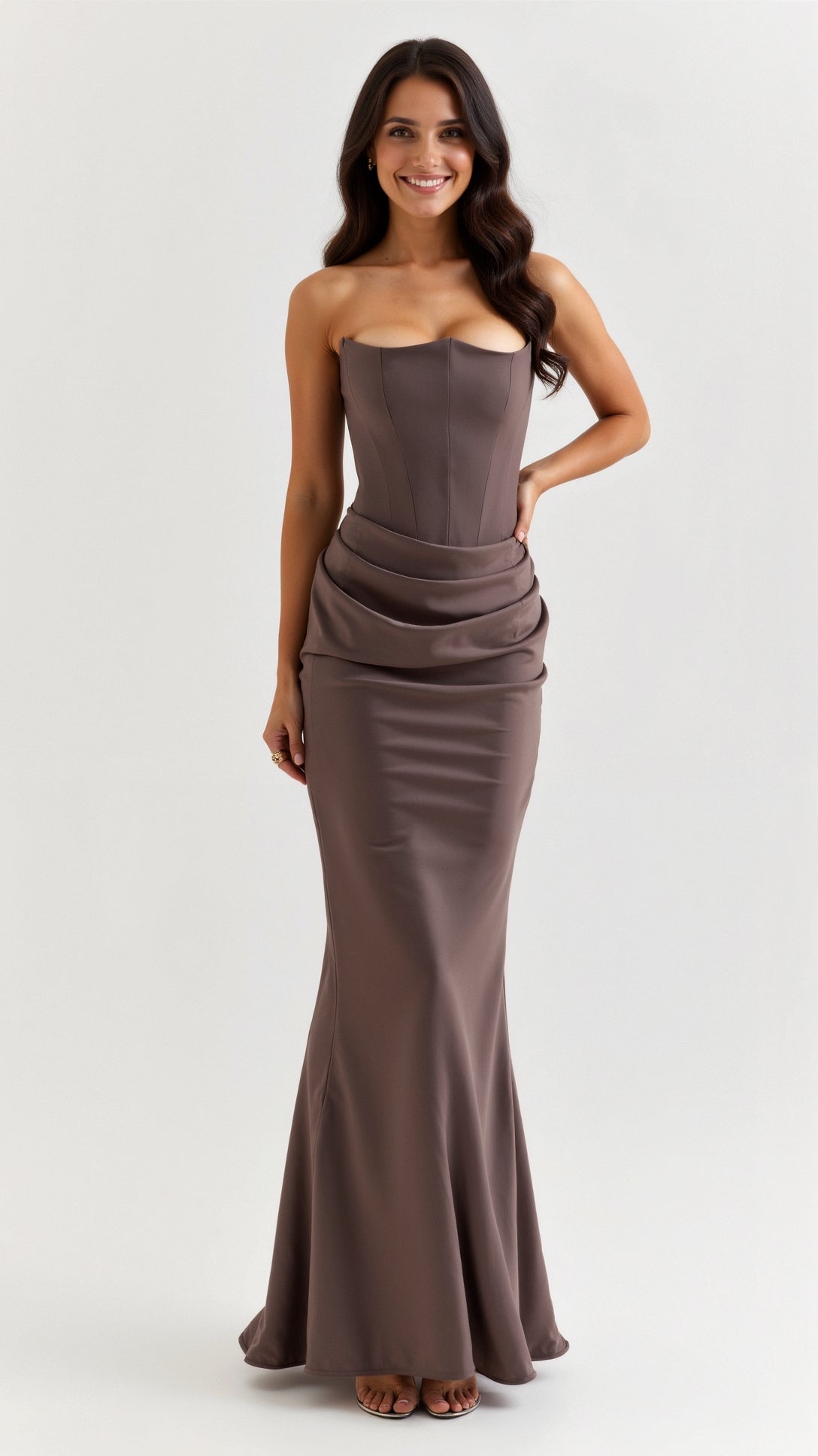 Robe Longue Fourreau Femme - Robe Élégante Invitée Mariage