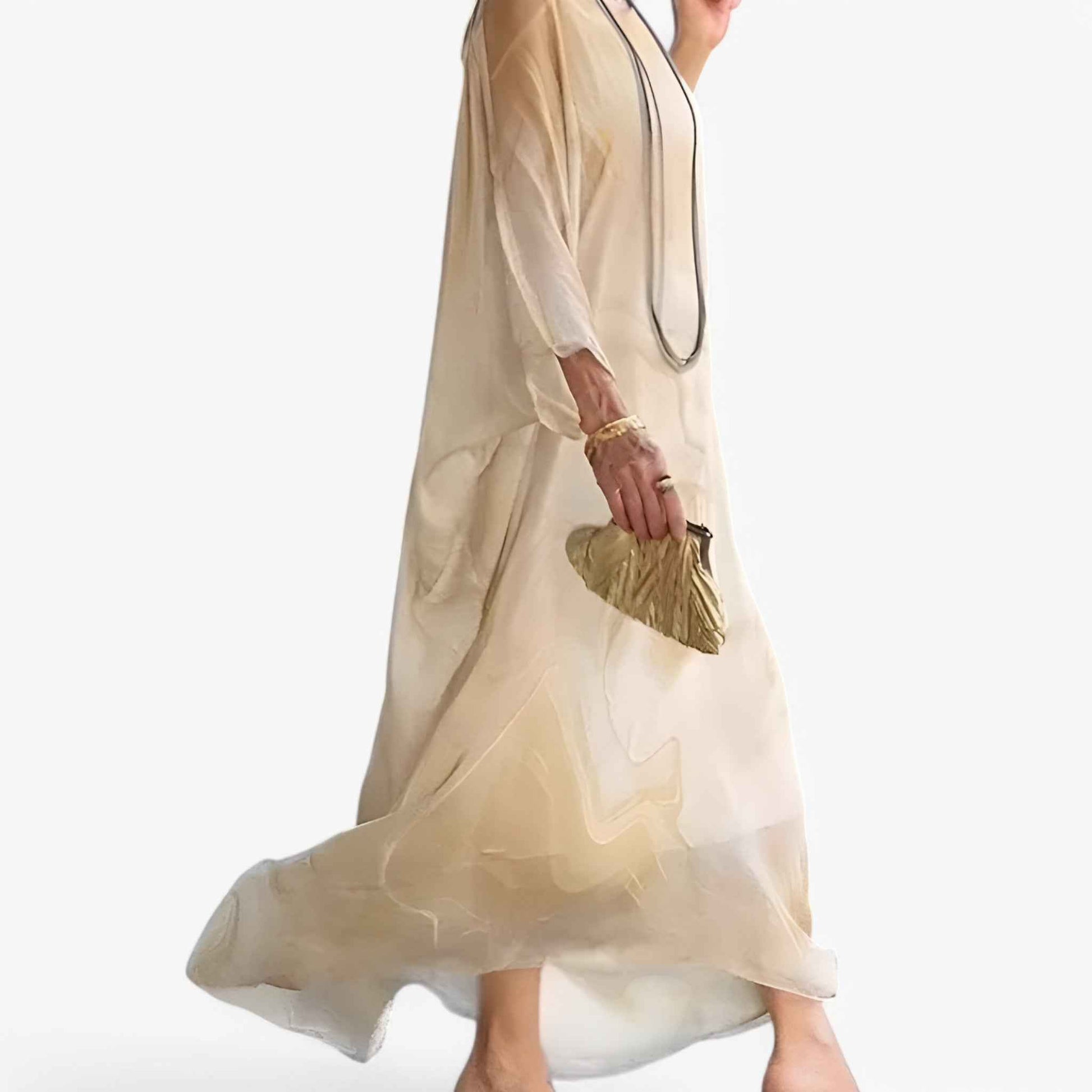 Maxi Robe Femme Effet Marbre Élégante - Robe Longue d'Été Unique