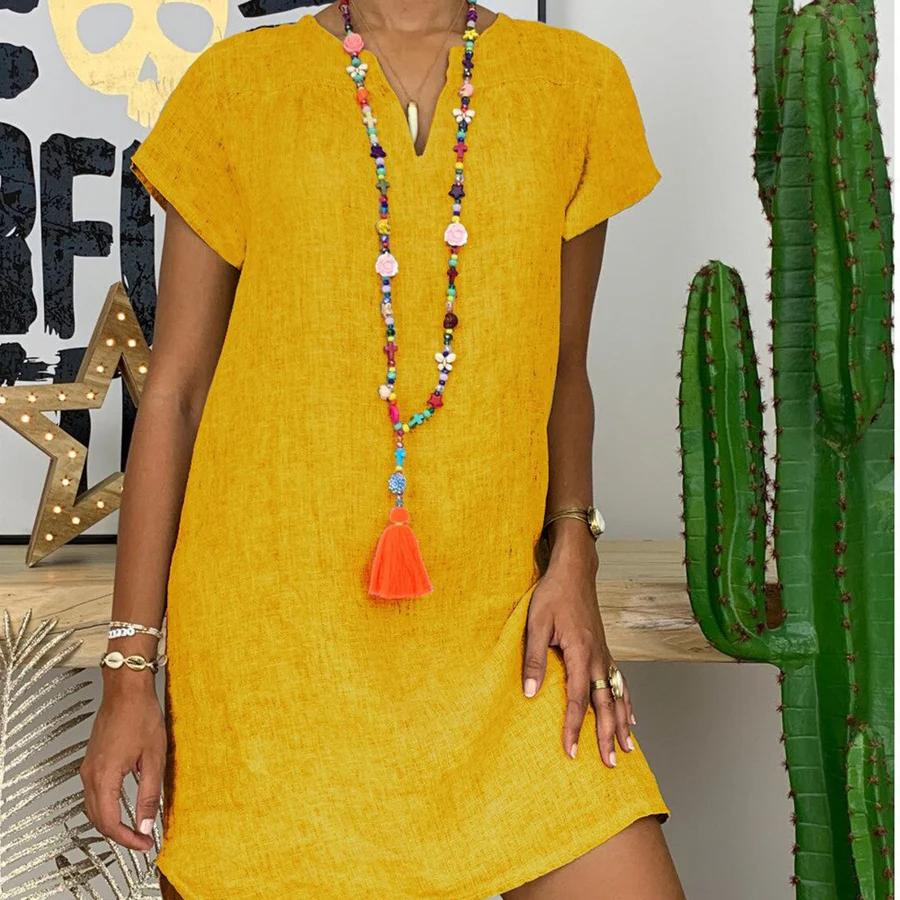 Livena | Robe en coton et lin pour femmes