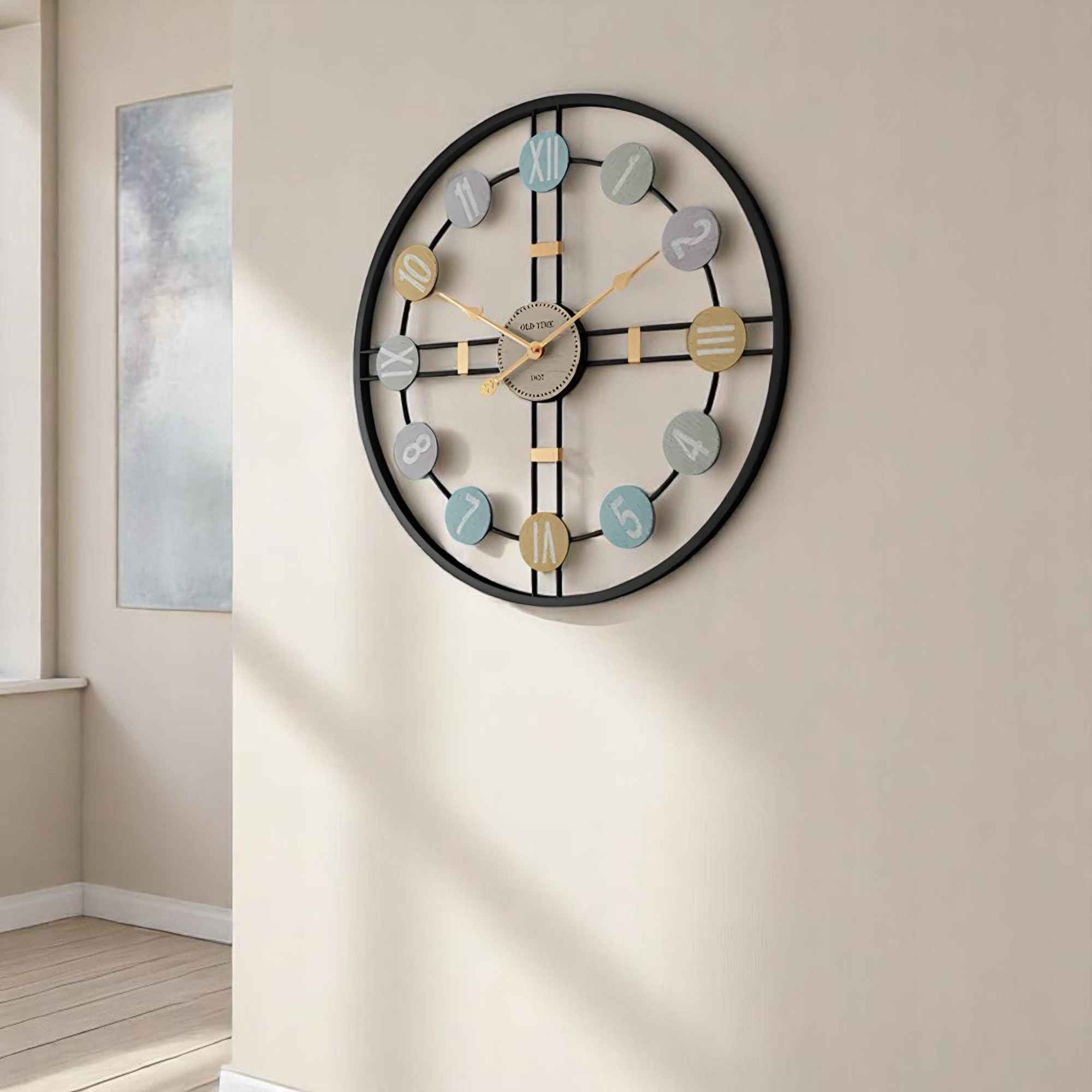 Horloges murales : Grande Horloge Murale Design Métal Moderne dans de Marche Lino