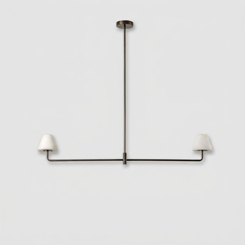 Pendelleuchte : Lampe Suspension Alba en Albâtre et Bronze dans de Roselva