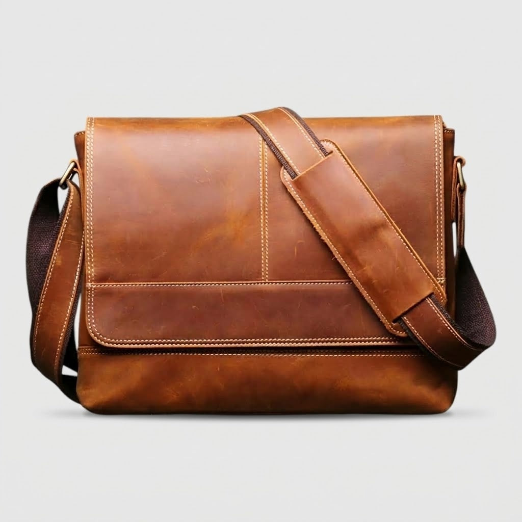 Bags : Sac Messenger Bandoulière en Cuir Intemporel et Robuste dans de Roselva