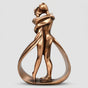 Sculpture Couple Enlacé - Statue Décorative en Résine Ton Bronze