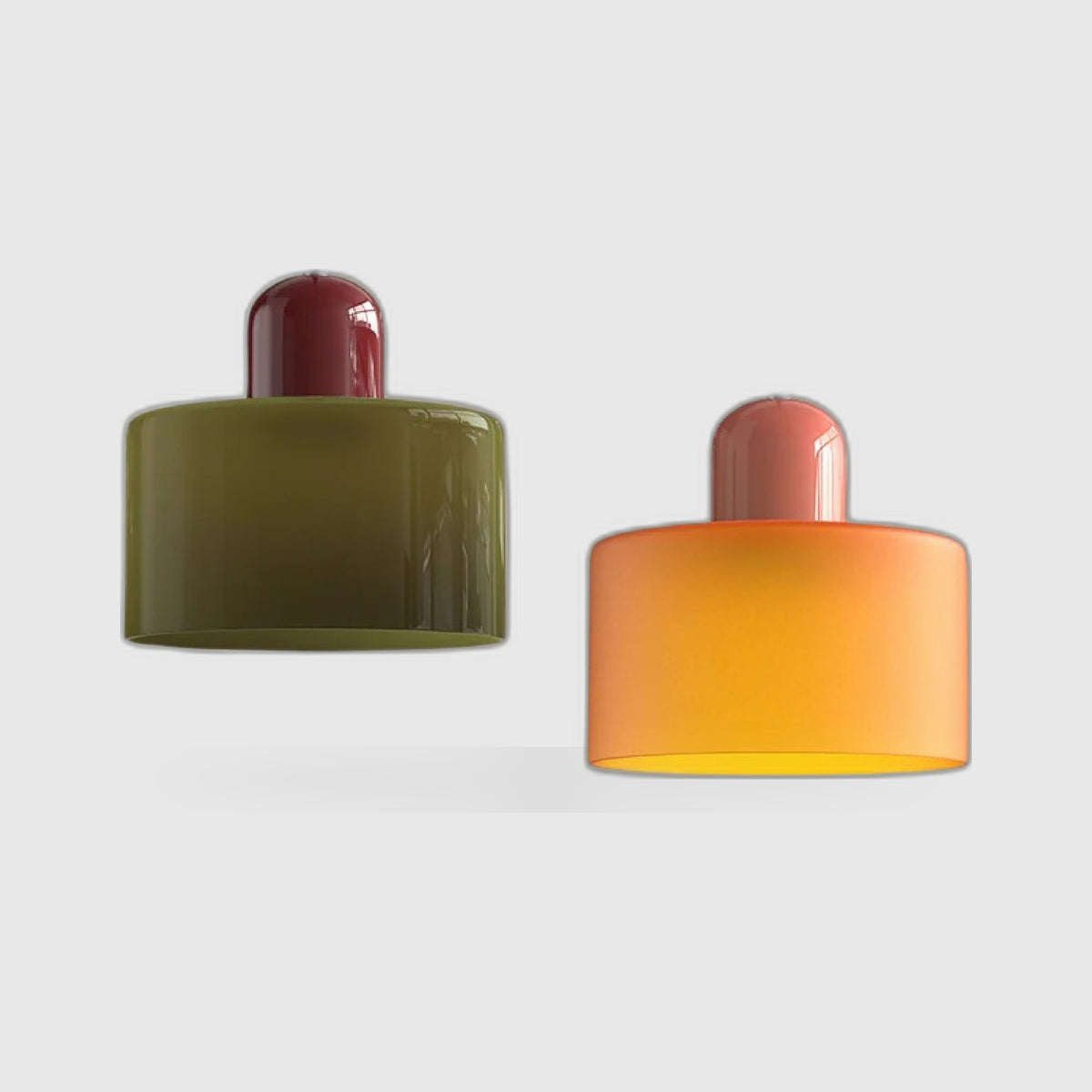 Lighting : Suspension Bauhaus en Verre Coloré – Pièce Rétro Audacieuse dans de Marche Lino