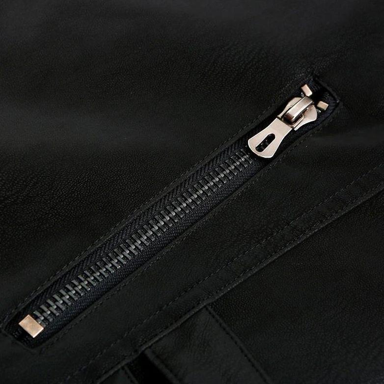 Kleding en accessoires > Kleding > Buitenkleding > Jassen en jacks : Veste Biker Homme en Cuir Synthétique avec Bandes Contrastées dans de Roselva