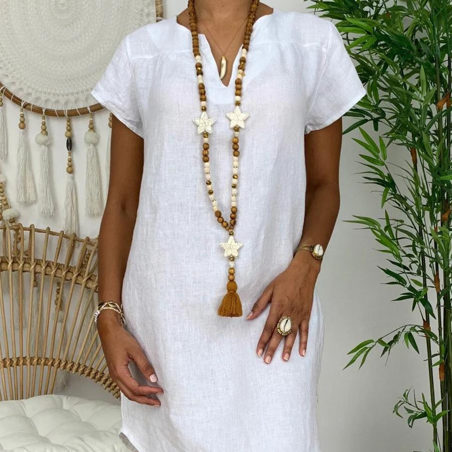 Livena | Robe en coton et lin pour femmes