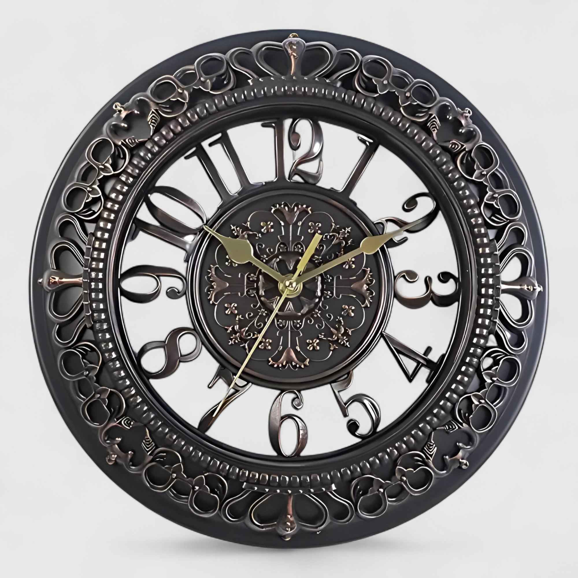 Horloges murales : Horloge Murale Quartz Moderne en Acrylique Noir Silencieuse Grande Taille dans Noir de Marche Lino
