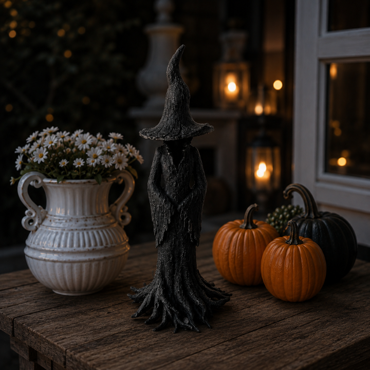 Home & Garden > Decor > Lawn Ornaments & Garden Sculptures > Garden Sculptures : Statue de Sorcière de Jardin - Figure Gardienne en Résine Faite à la Main dans de Marche Lino