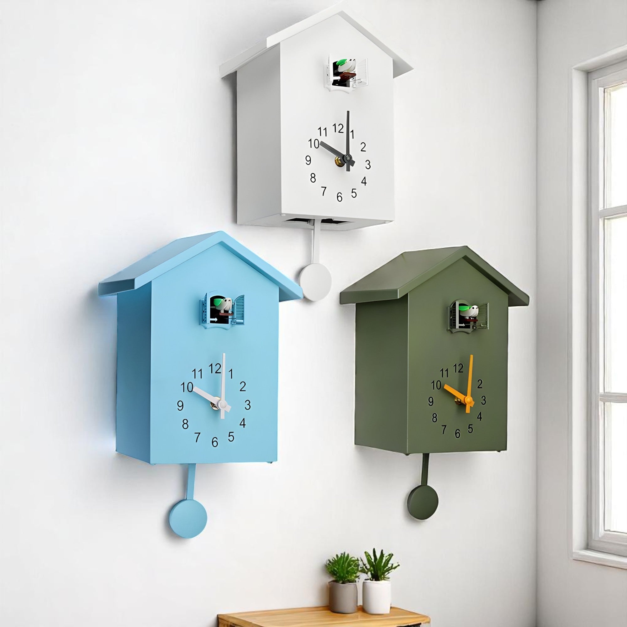 Horloges murales : Horloge Murale Design en Plastique et Métal dans de Marche Lino