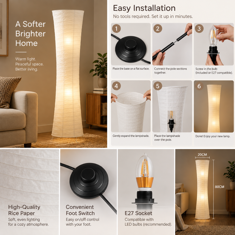 Lighting : Lampadaire LED Sculptural – Ambiance Chaleureuse pour Salon dans de Marche Lino