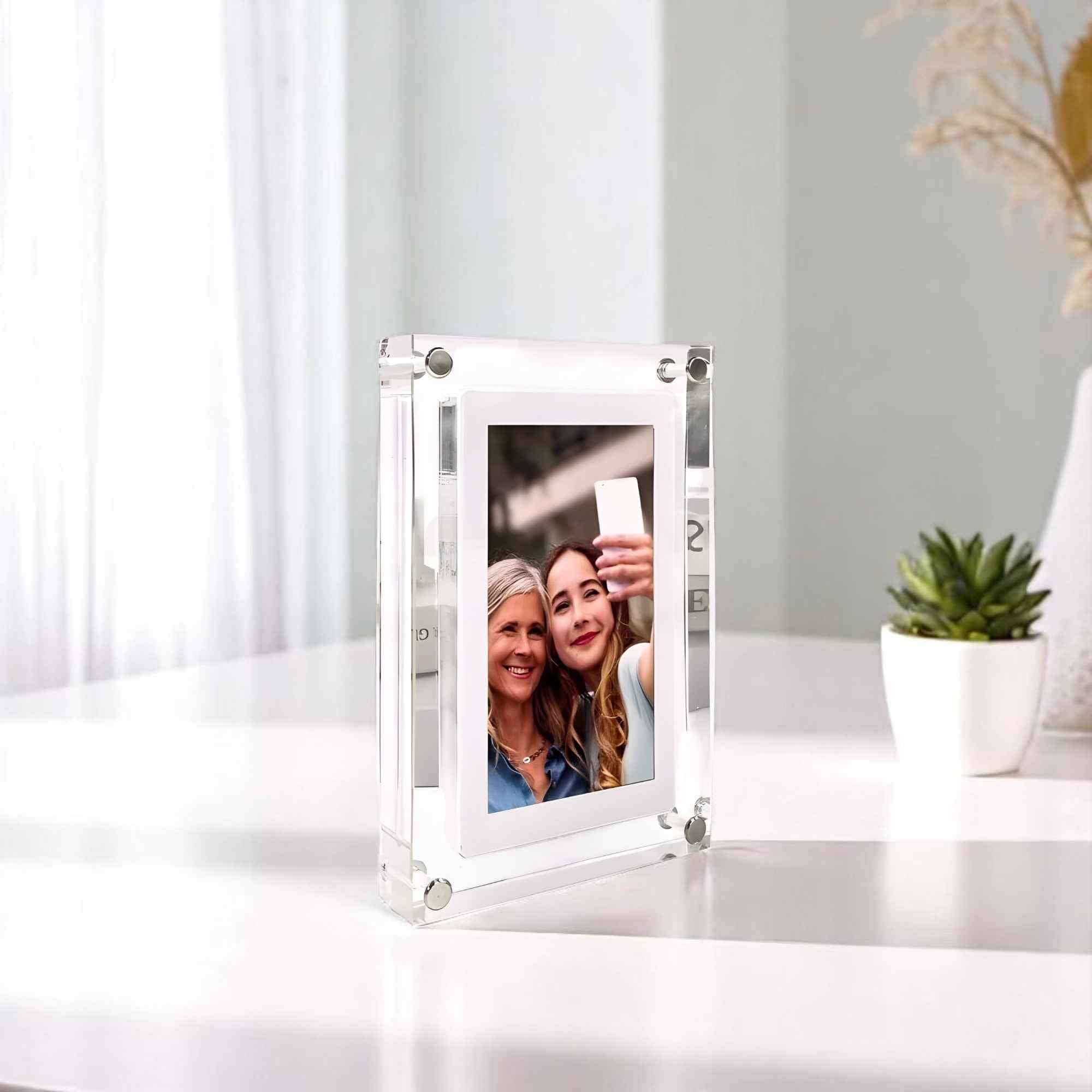 Cadres photo numériques : Cadre Photo Numérique en Verre Accessoire De Décoration dans de Marche Lino