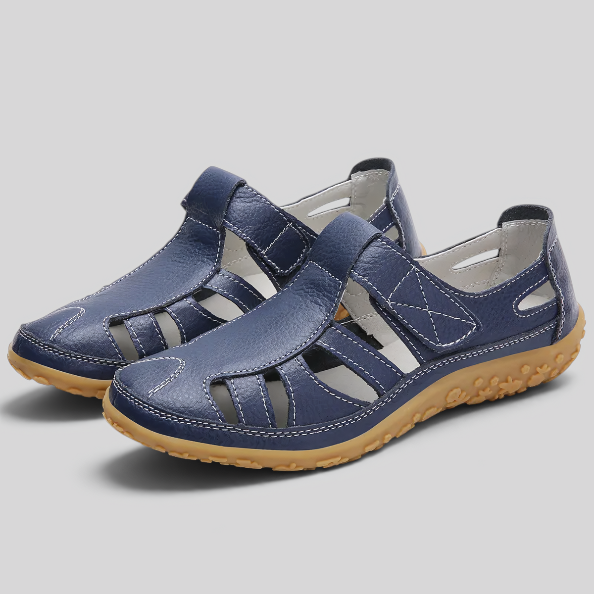 image_ai : Sandales pour Femmes - Orthopédiques, Antidérapantes & Confortables dans Bleu marine de Jeecey