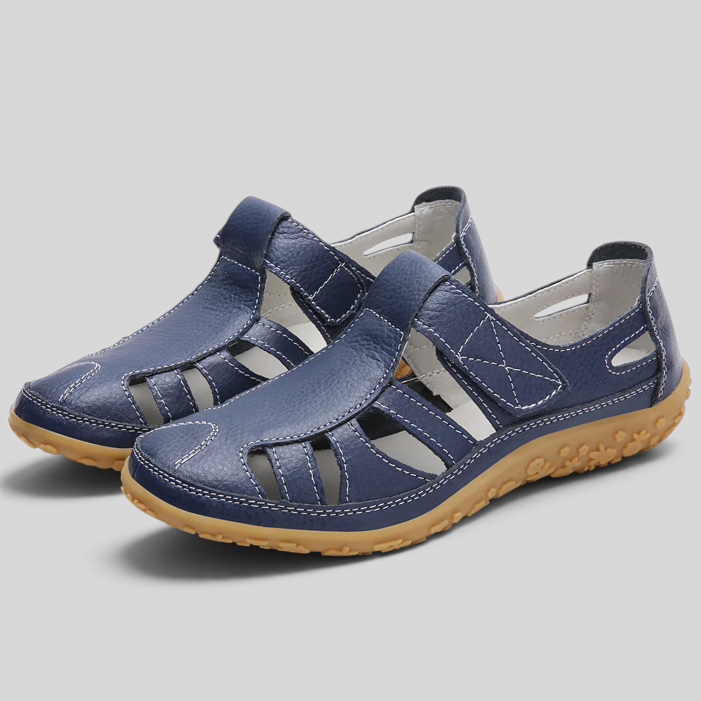 image_ai : Sandales pour Femmes - Orthopédiques, Antidérapantes & Confortables dans Bleu marine de Jeecey