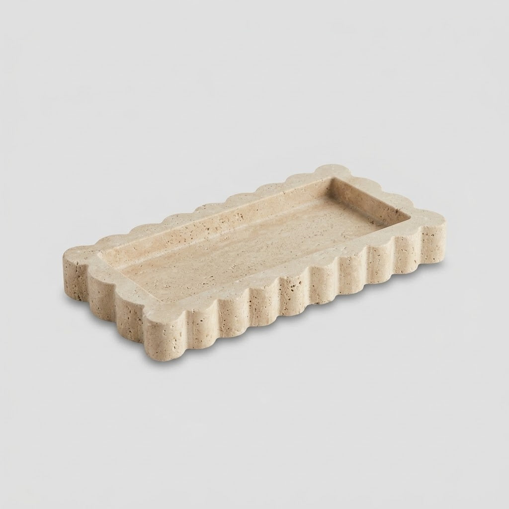 Decorative Trays : Plateau Décoratif en Marbre ScallopTray dans de Roselva