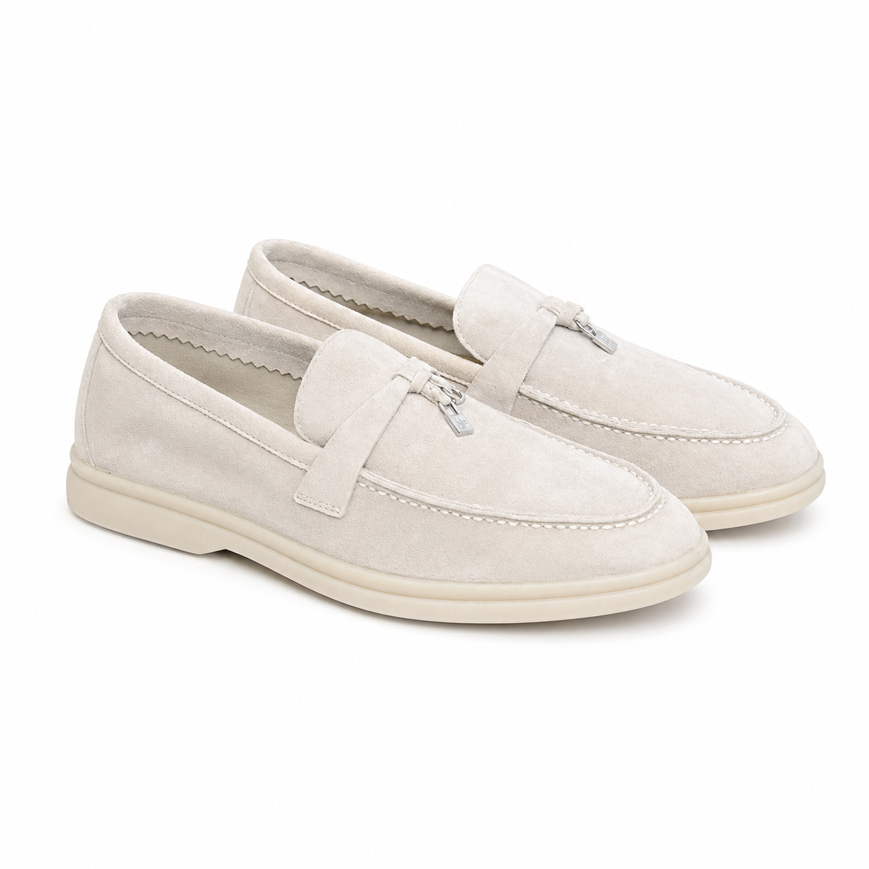 : Mocassin homme élégant - Cuir nubuck et confort estival dans Crème de Marche Lino