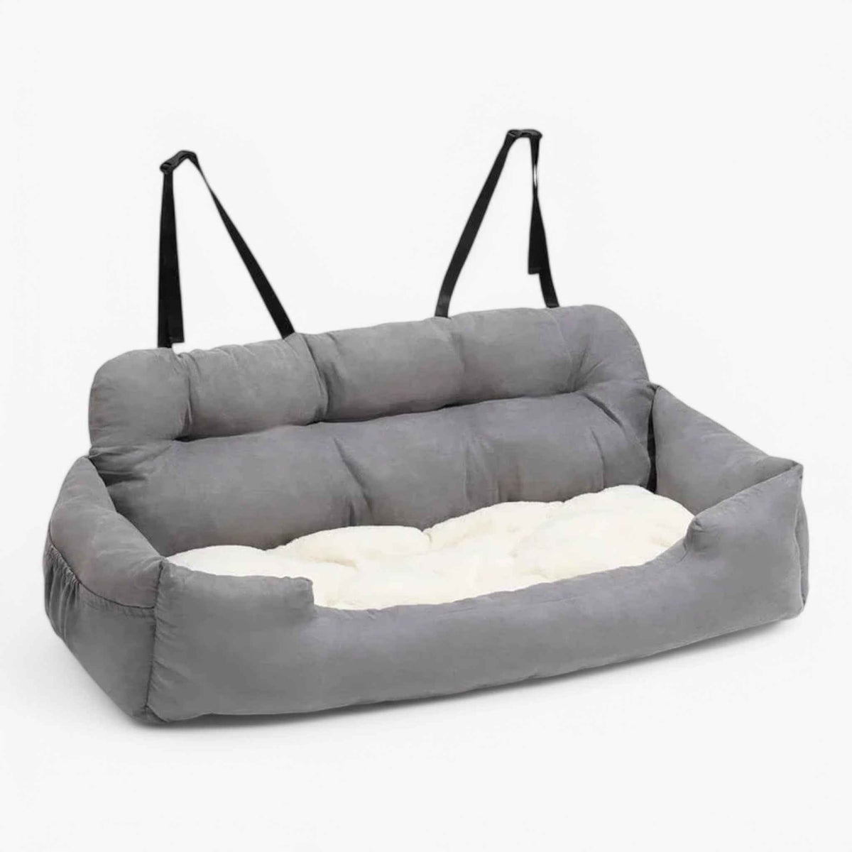 pets : Lit de luxe pour chien pour voiture Cozyride - Vert militaire dans Gris clair de Marche Lino