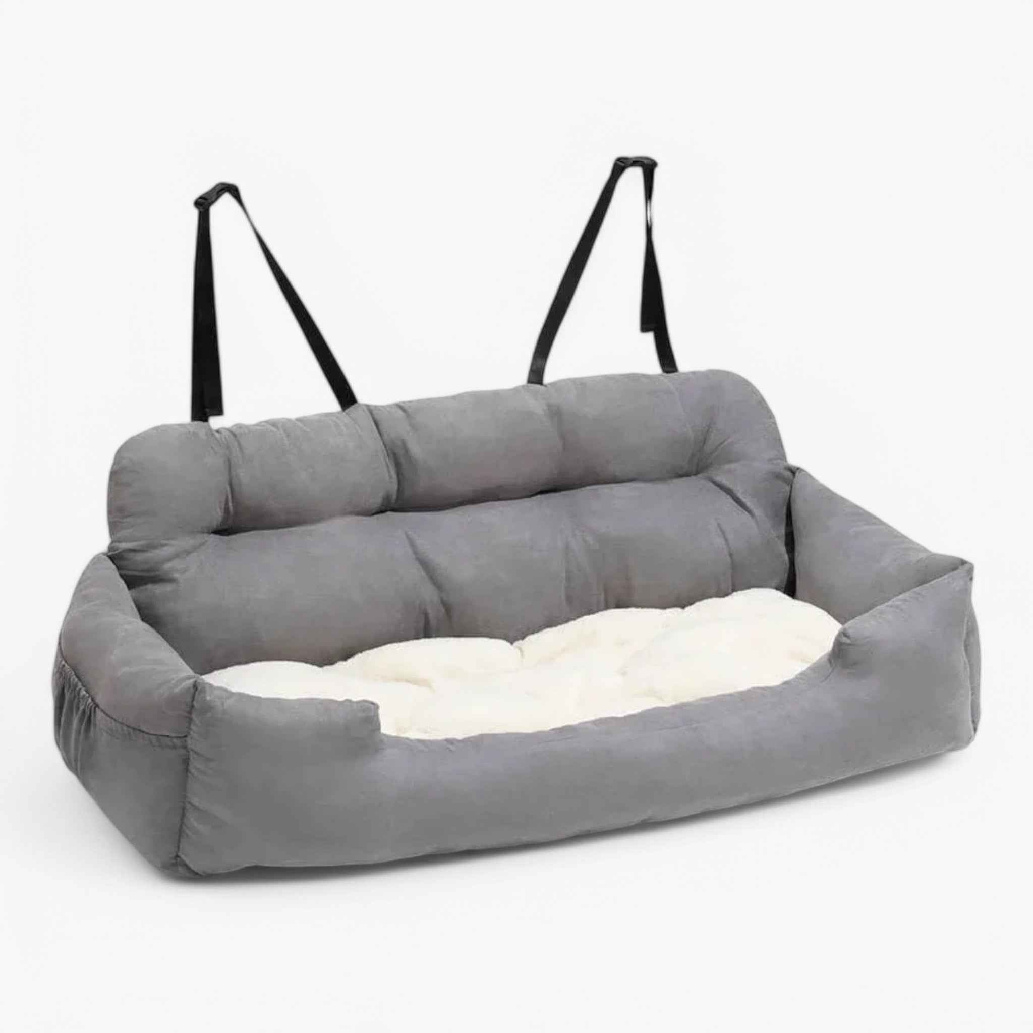 pets : Lit de luxe pour chien pour voiture Cozyride - Vert militaire dans Gris clair de Marche Lino