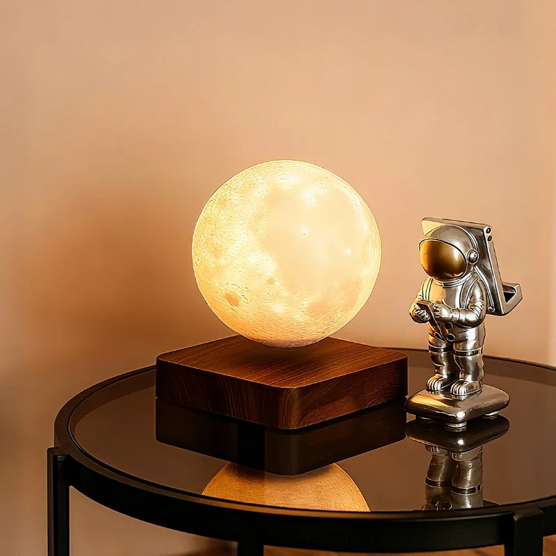 Home Decor : Lampe Lévitante EtherealOrbit – Lumière Flottante Magnétique Lune & Saturne dans de Marche Lino